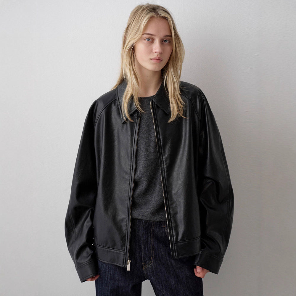 Veste en cuir élégante pour femme au design minimaliste Chic & Stil
