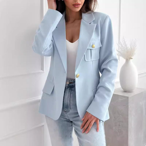 Ladies Elegant Double-Breasted Jacket with Practical Pockets Lune London