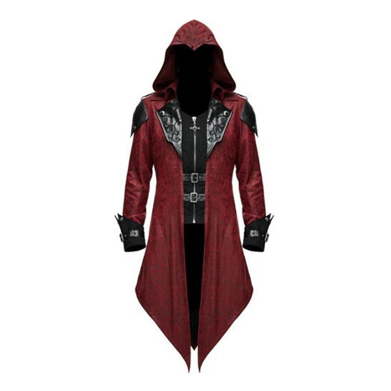 Hooded coat for women with faux leather details Lune London