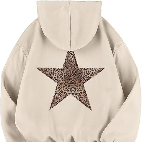Haut à capuche pour femme avec grand motif étoile imprimé léopard Chic & Stil