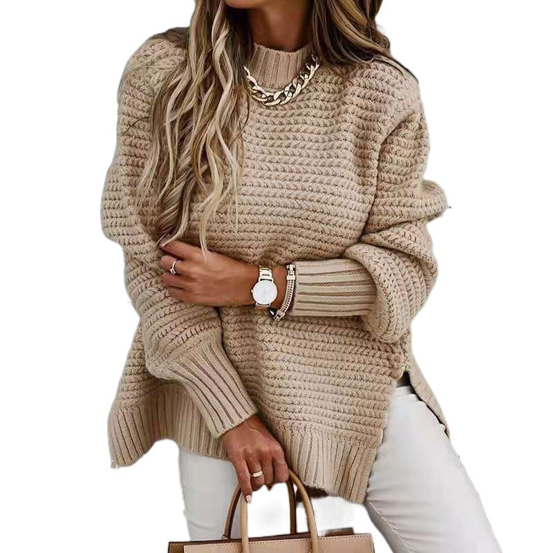 Pull en tricot pour femme avec un motif gaufré moderne et des manches larges Chic & Stil