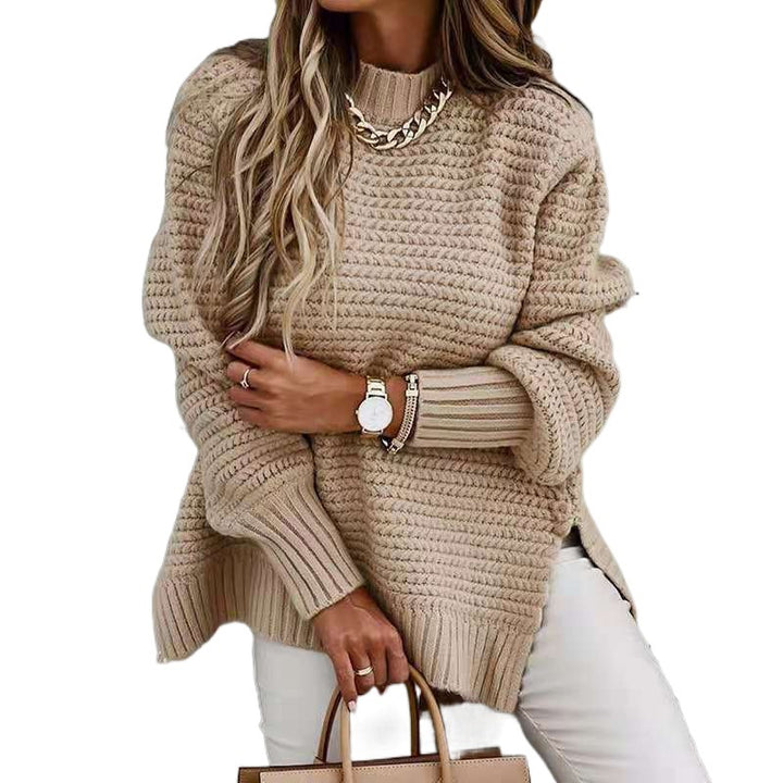 Pull en tricot pour femme avec un motif gaufré moderne et des manches larges Chic & Stil