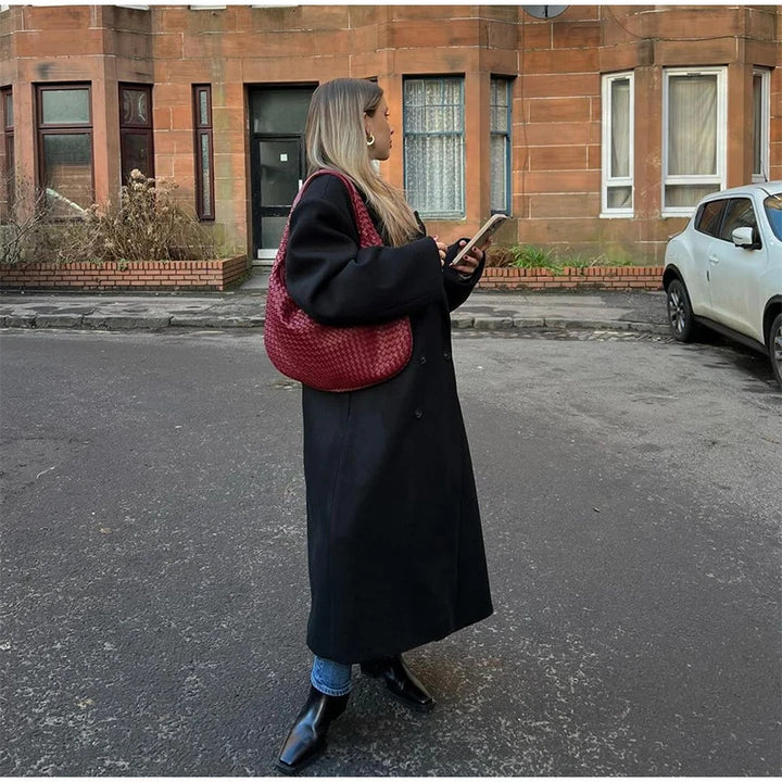 Manteau en laine pour femmes élégant à double boutonnage Chic & Stil