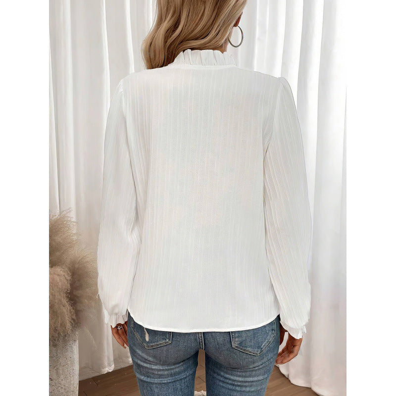 Blouse élégante pour femmes avec des détails en volants et des plis