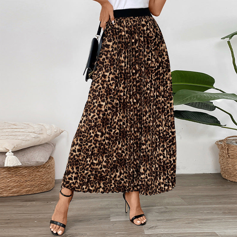 Lune London Printed Animal Design Pleated Maxi Skirt for Women