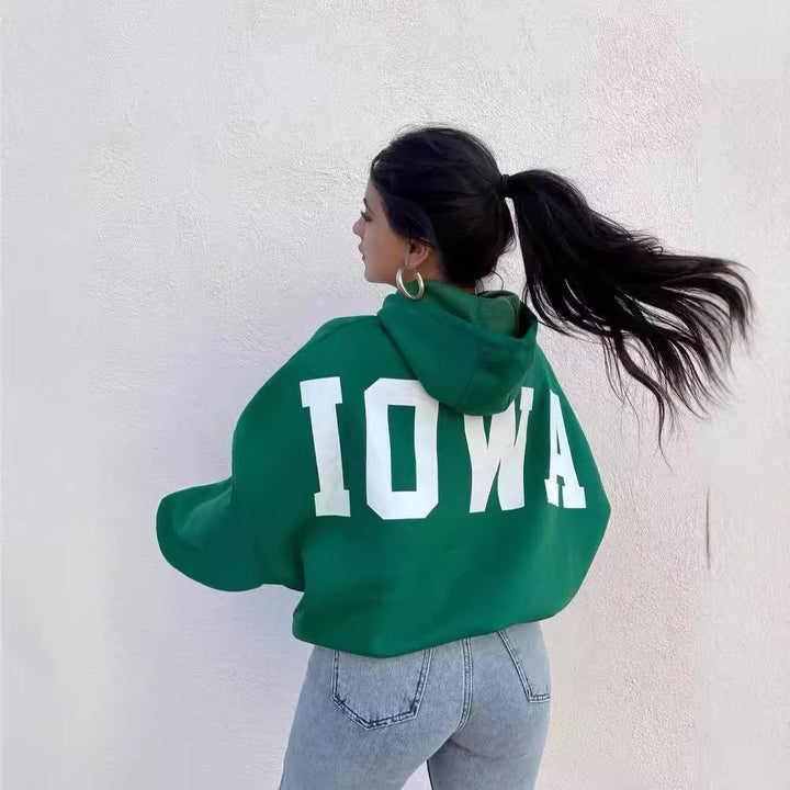 Oversized hoodie for women with a catchy inscription Lune London