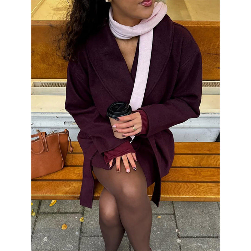 Women Oversized Comfortable Coat with Wide Collar Lune London