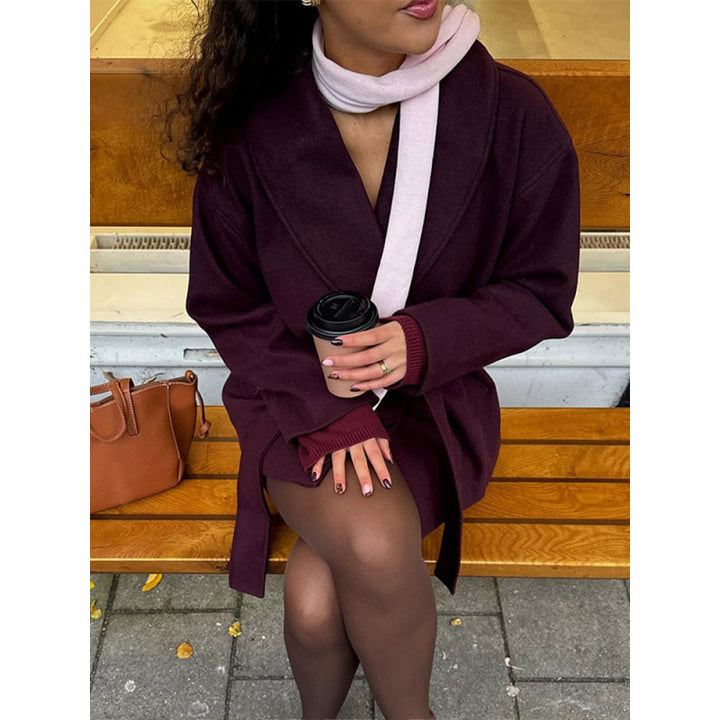 Women Oversized Comfortable Coat with Wide Collar Lune London