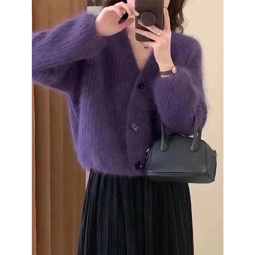 Ladies Cozy Knit Sweater with Big Buttons Lune London