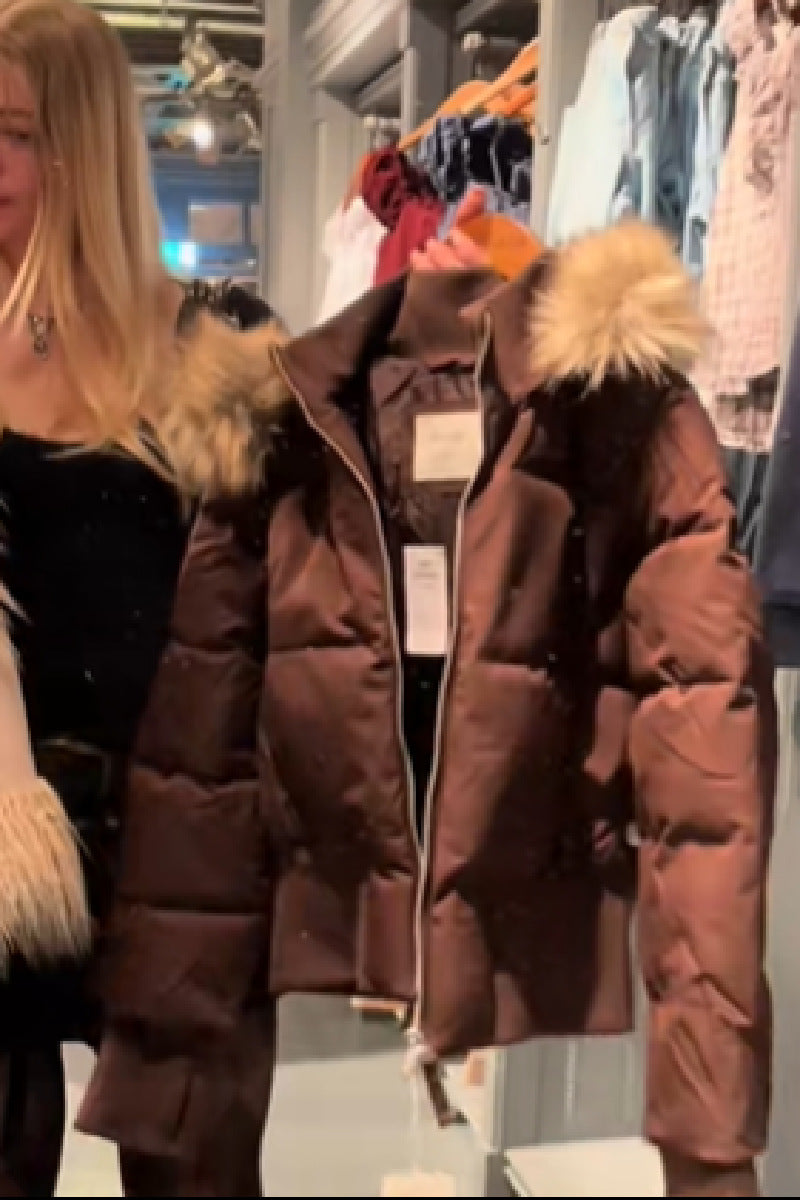 Women's Quilted Winter Jacket with Removable Hood and Elastic Cuffs Lune London