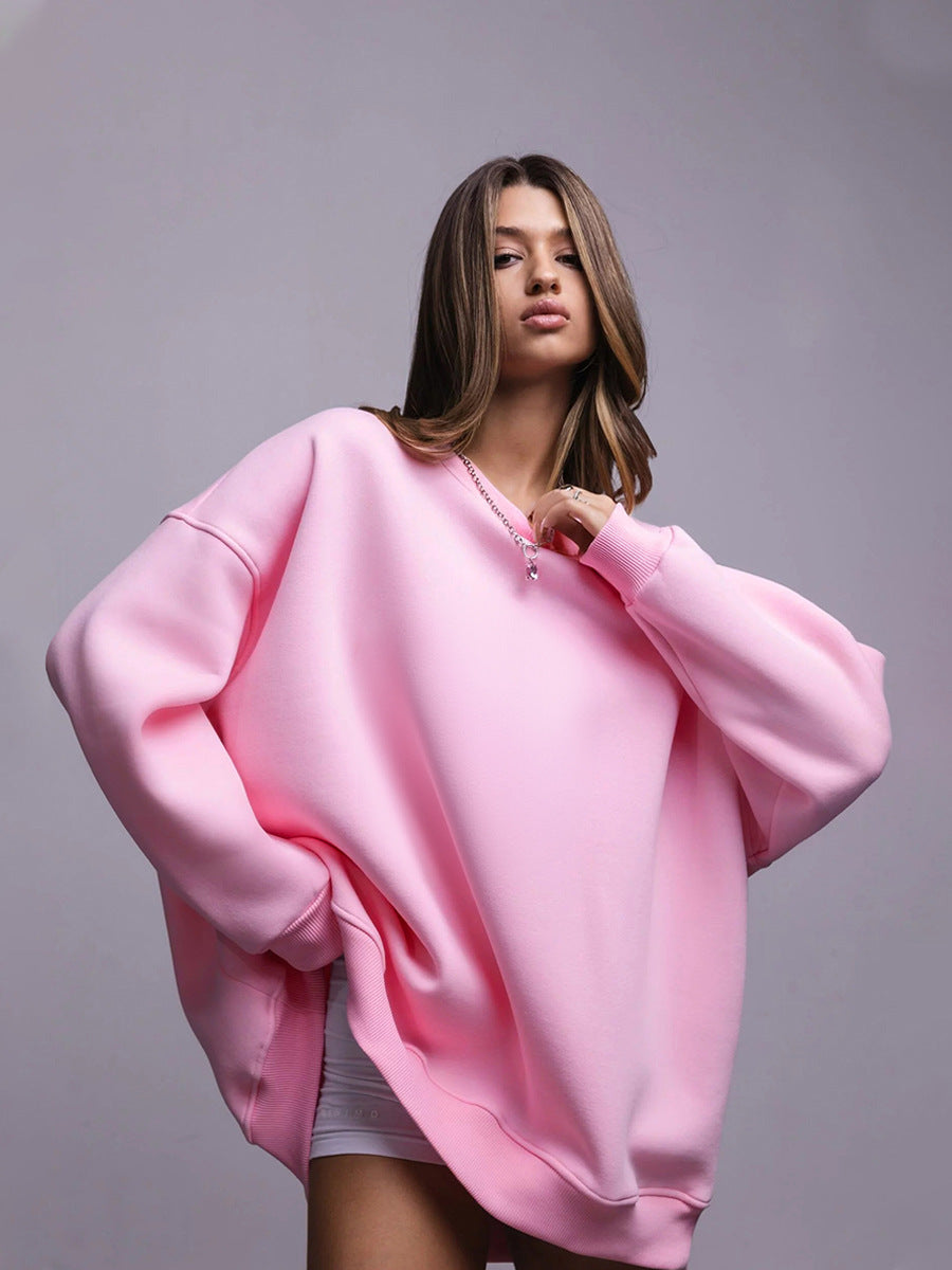 Sweatshirt oversized pour femmes avec coupe décontractée et intérieur doux Chic & Stil