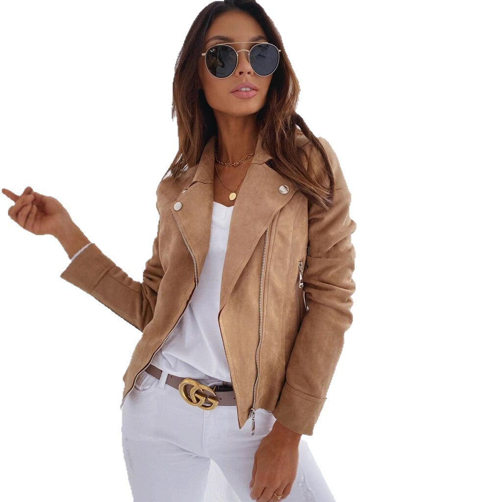 Ladies Chic and Stylish Faux Leather Motorcycle Jacket