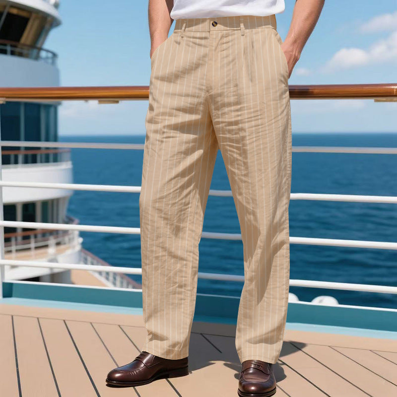 Men's Elegant Suit Pants with Slim Pinstripes Lune London