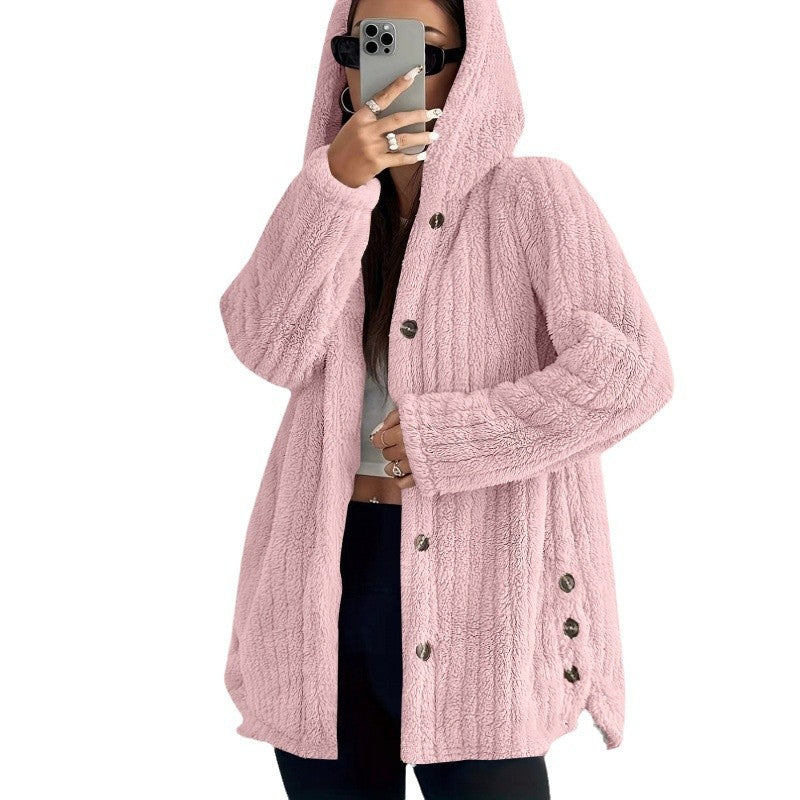 Women Comfortable Fleece Jacket with Hood Lune London
