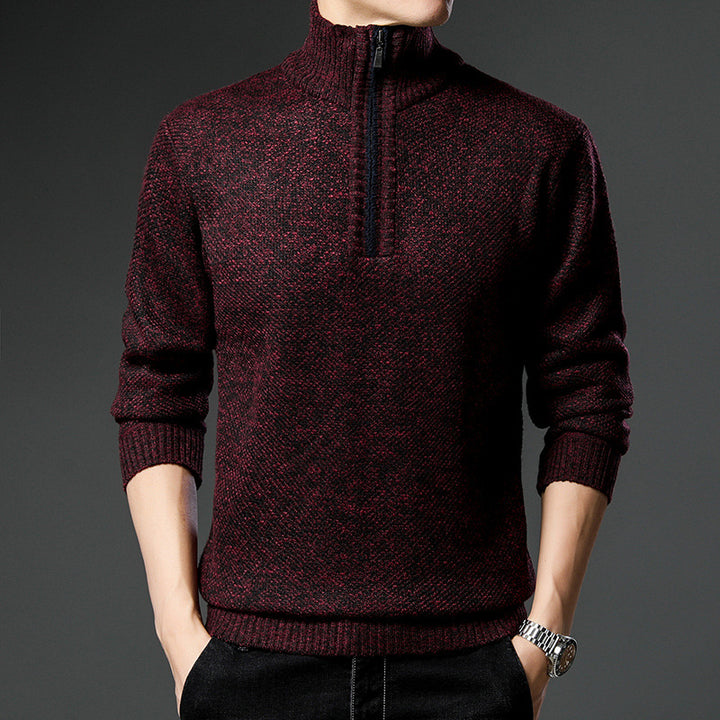 Fashion men's sweater with high zip closure and structured design Lune London