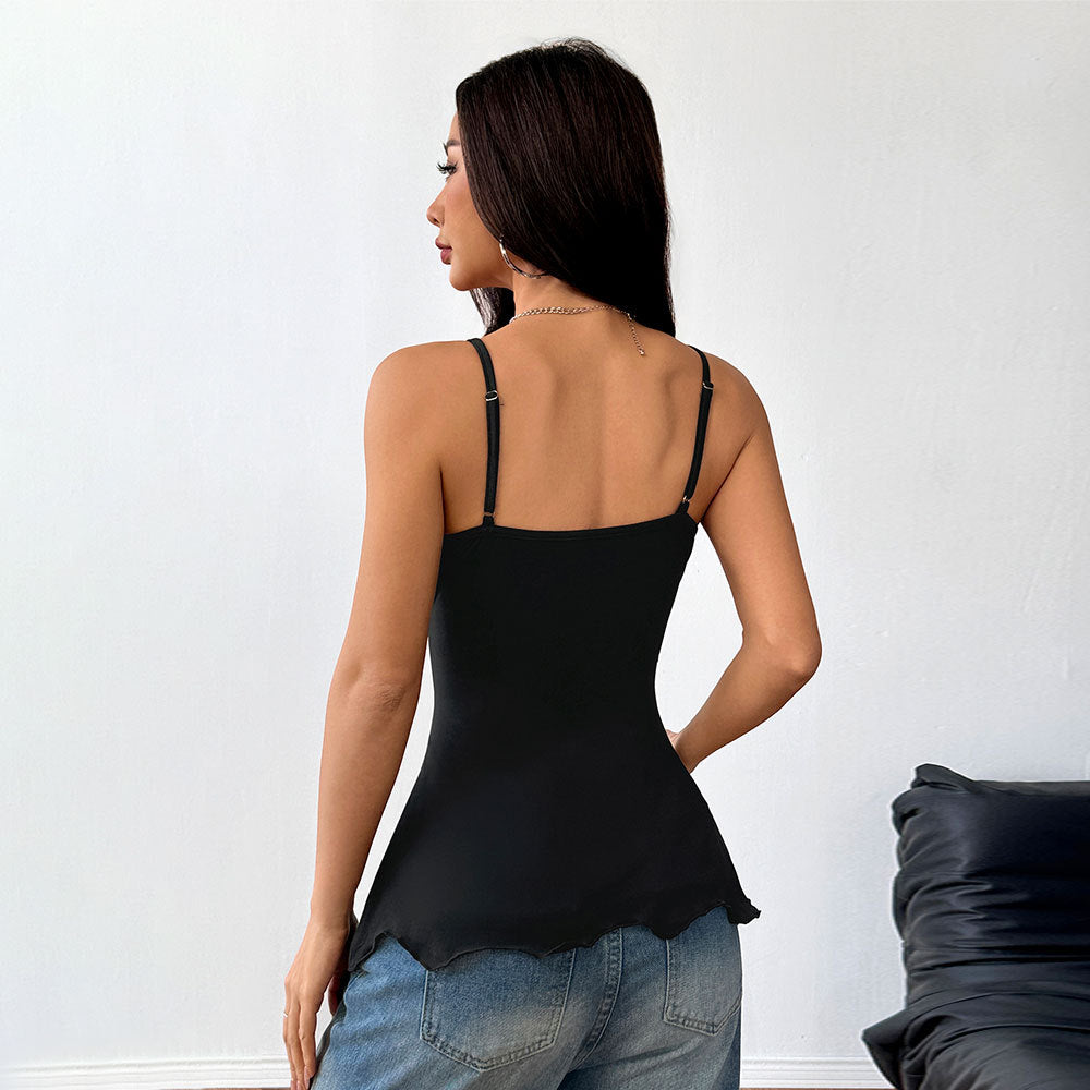 Asymmetrical long sleeve t-shirt for women with decorative collar design Chic & Stil