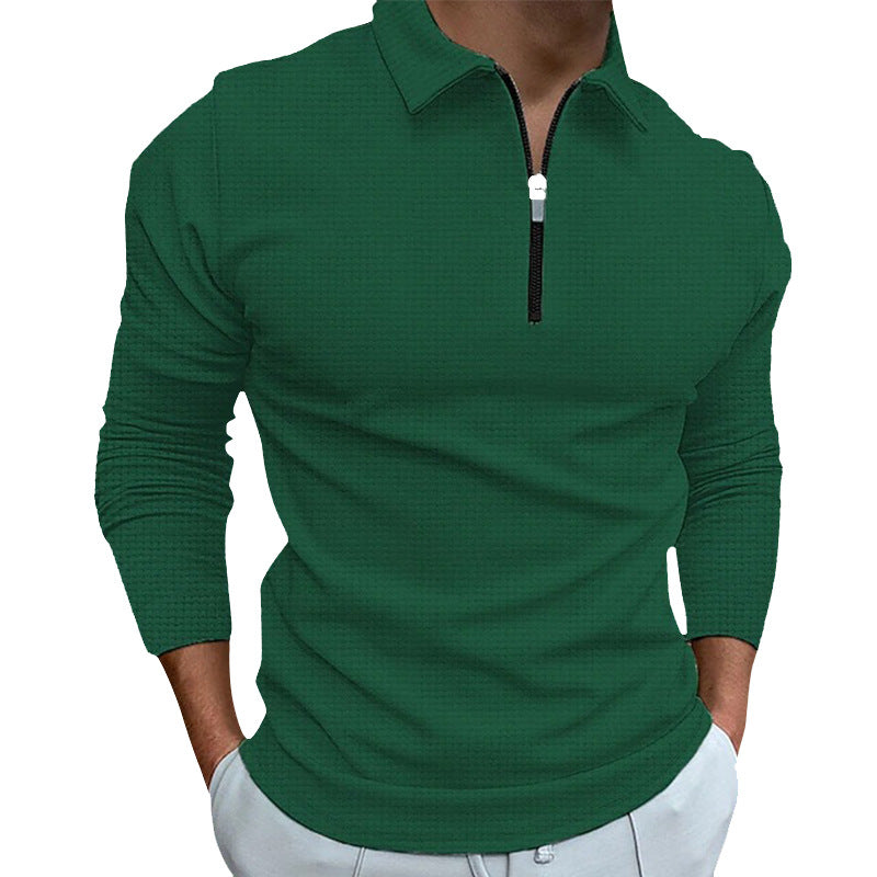 Structured long sleeve shirt for men with zipper and high collar Lune London