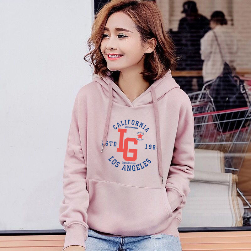 Women's hoodie with sporty California print Chic & Stil