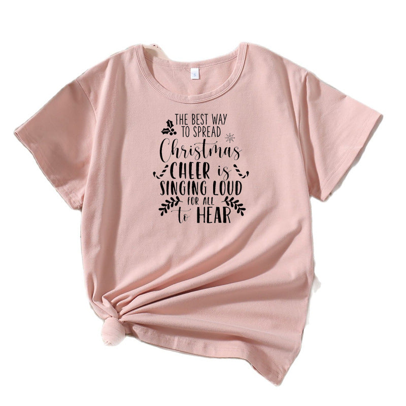 Ladies Holidays Joy Quote T-Shirt Lune London
