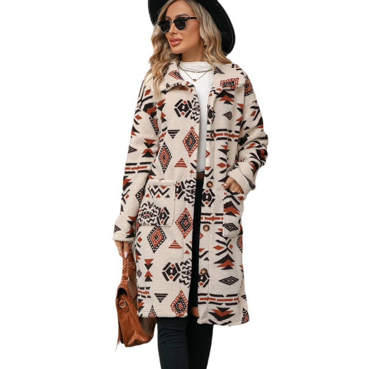 Fleece jacket for women with ethnic pattern Lune London