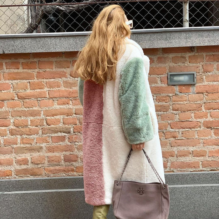 Long coat for women in soft teddy fur Lune London