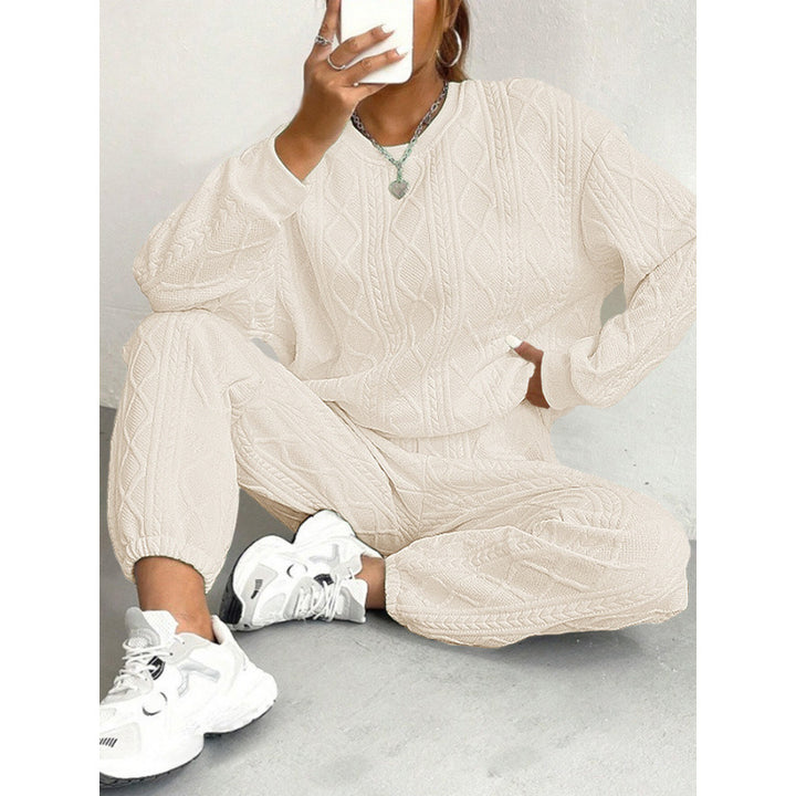 Women's knit loungewear set with relaxed fit and textured surface Lune London
