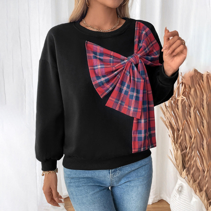 Sweat-shirt féminin à la mode avec design de nœud artistique Chic & Stil
