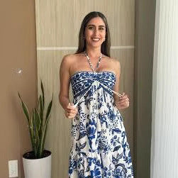 Maxi dress for ladies with a playful design and thin straps Lune London