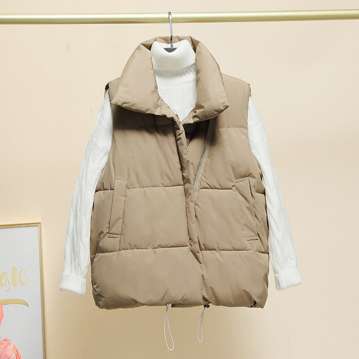 Ladies Fashionable and Lined Vest with High Collar Lune London