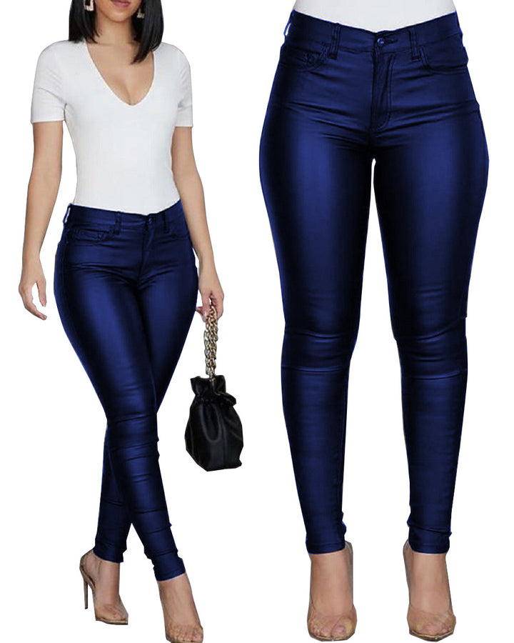 Pantalons ajustés taille haute pour femmes Chic & Stil