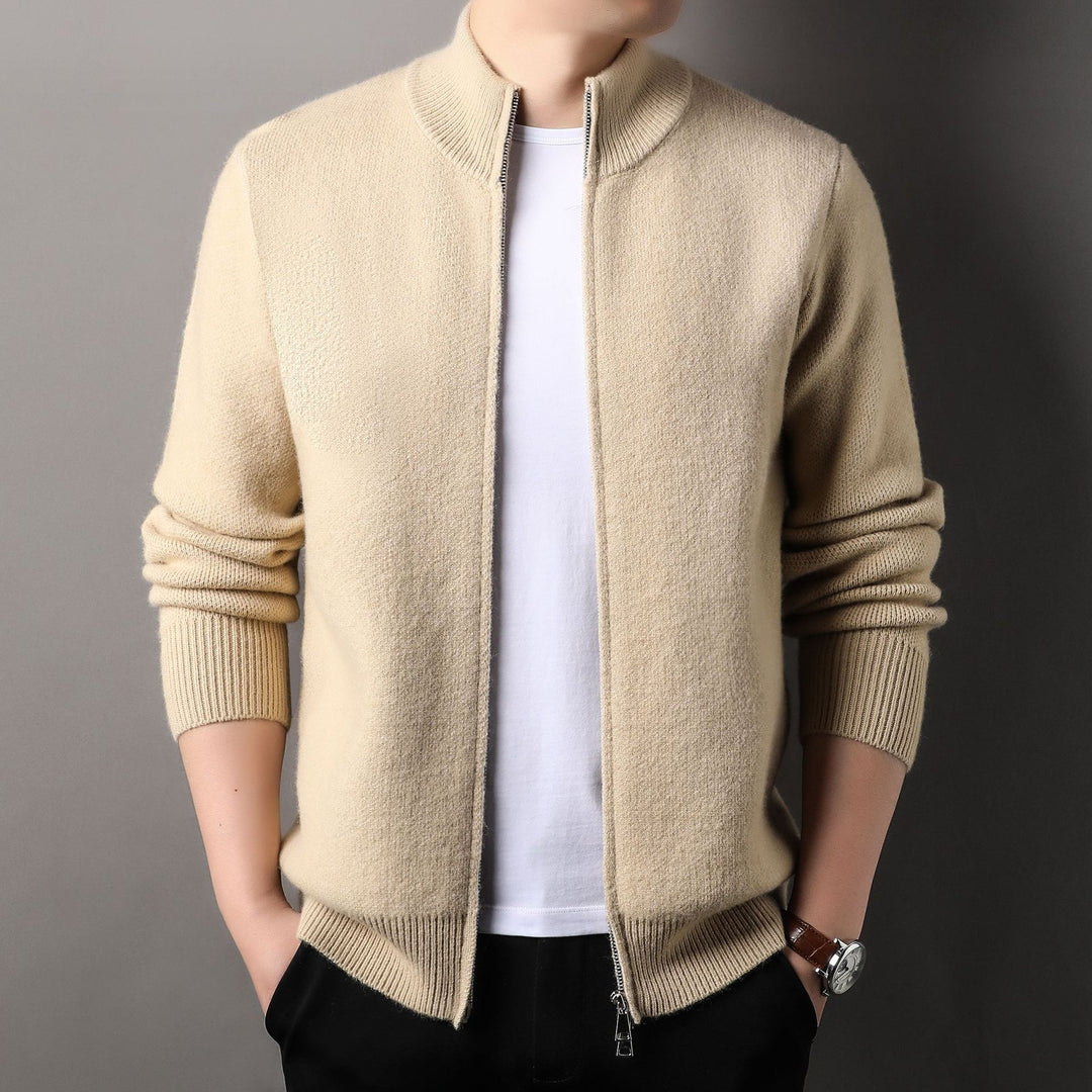 Men's knit jacket with modern collar and high-quality texture Lune London