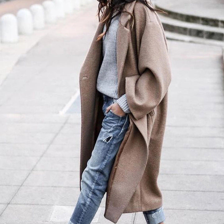 Women Oversized Coat with Elegant Cut and Deep Pockets Lune London