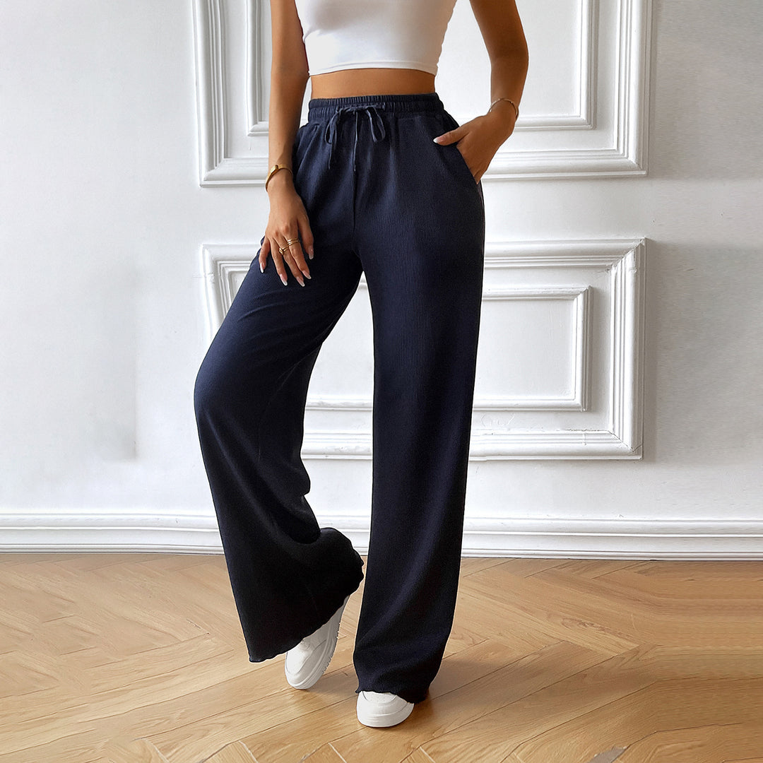 Lune London high-waisted casual pants for women with elastic waistband