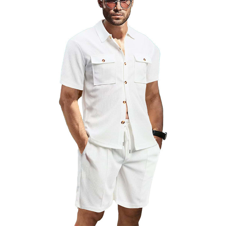 Trendy short-sleeved shirt for men with matching shorts Lune London