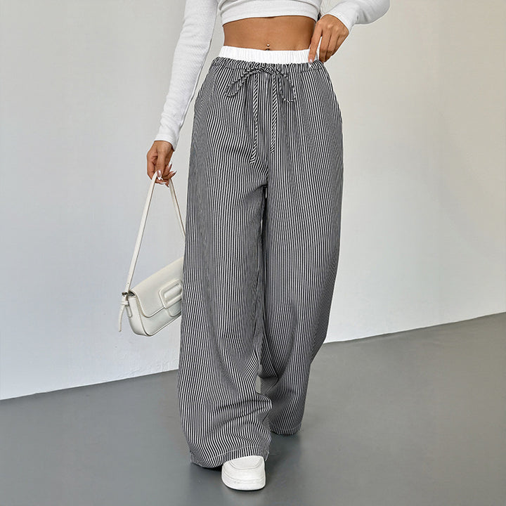 Tailored trousers for women with wide legs and elastic waistband Lune London
