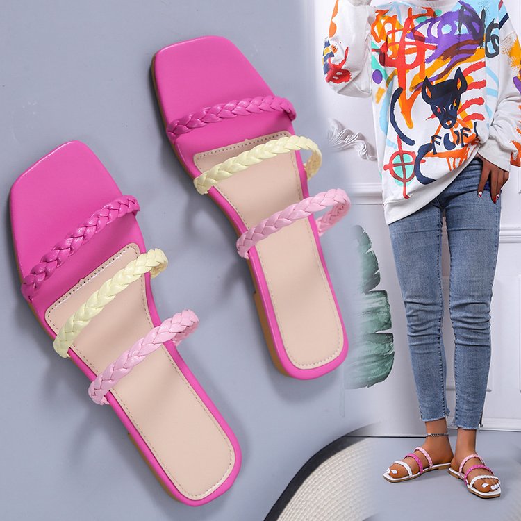 Elegant Women Strap Sandals with Woven Detail Lune London