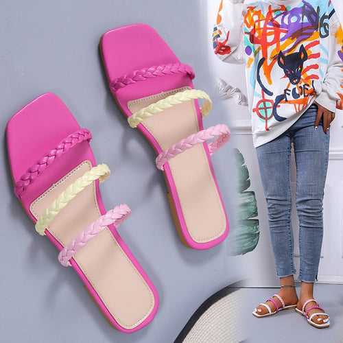 Elegant Women Strap Sandals with Woven Detail Lune London