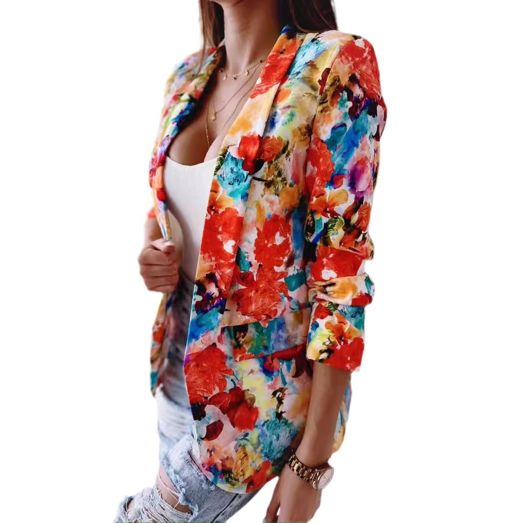 Blazer for women with floral print and relaxed fit Lune London