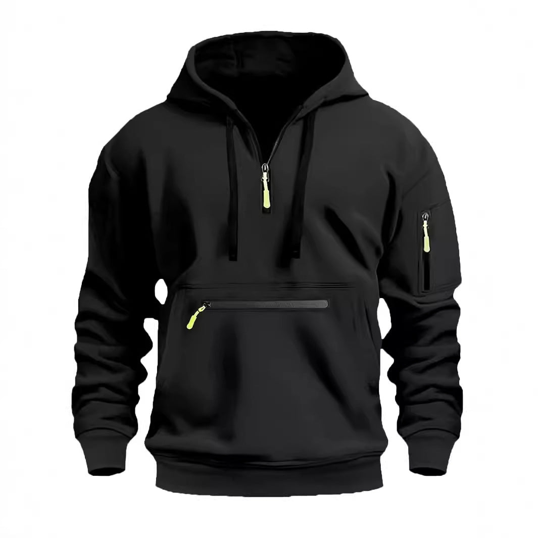 Trendy men's hoodie with practical zip pockets Lune London