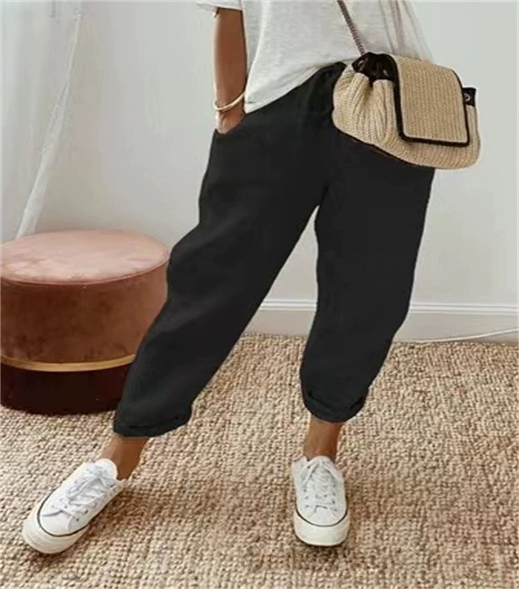 Casual and comfortable chino pants for women with elastic waistband Lune London