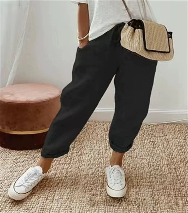 Casual and comfortable chino pants for women with elastic waistband Lune London