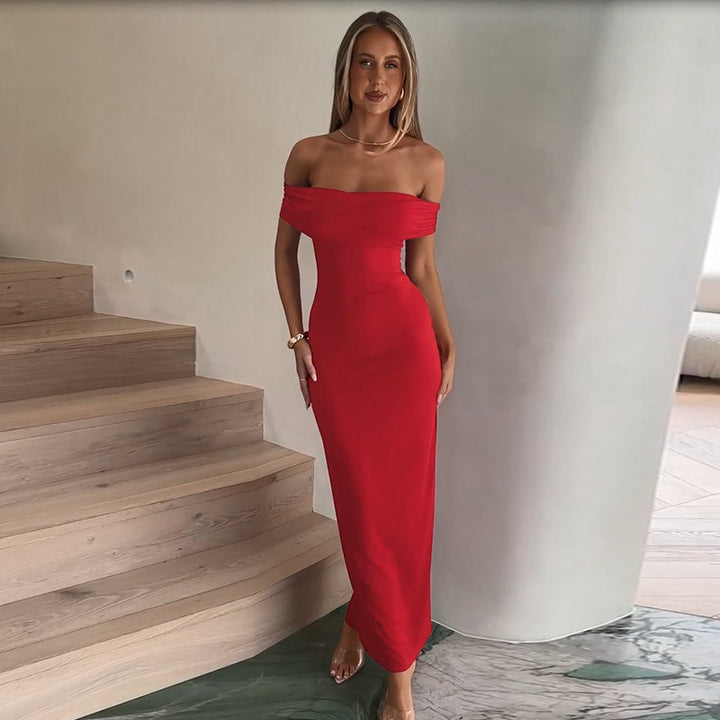 Lune London off-shoulder bodycon evening dress