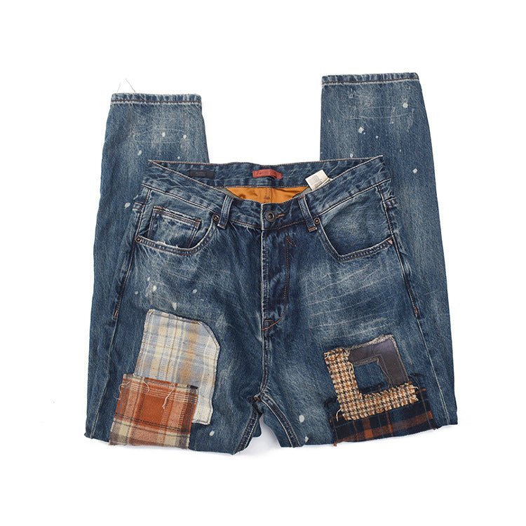 Women’s jeans with creative patchwork design and casual fit Lune London