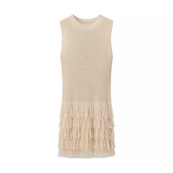 Knit dress for women with fringes and luxurious design Lune London