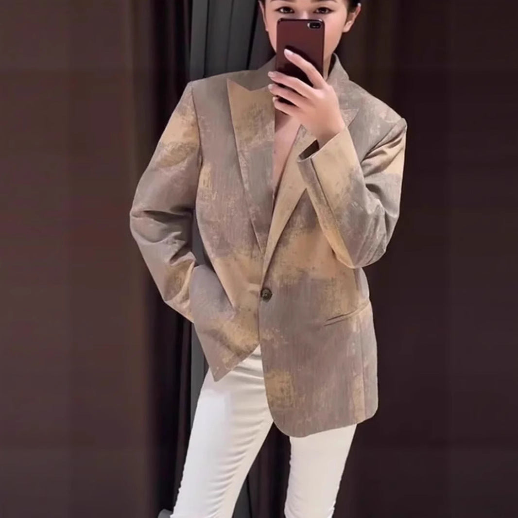 Ladies Oversized Blazer with an artistic color gradient Chic und Style