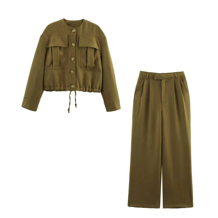 Elegant Palazzo Pants for Women with Pleats and High Waist Lune London