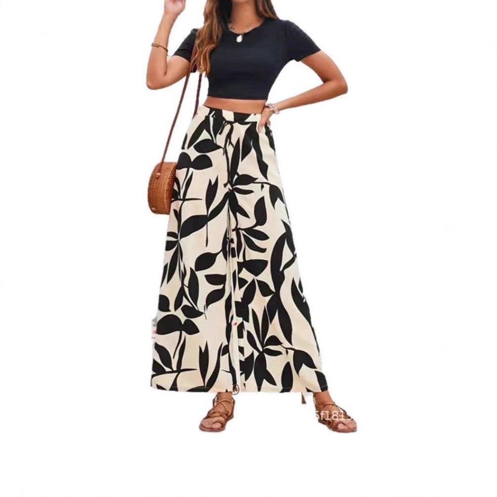 Wide palazzo pants for ladies with floral pattern Lune London