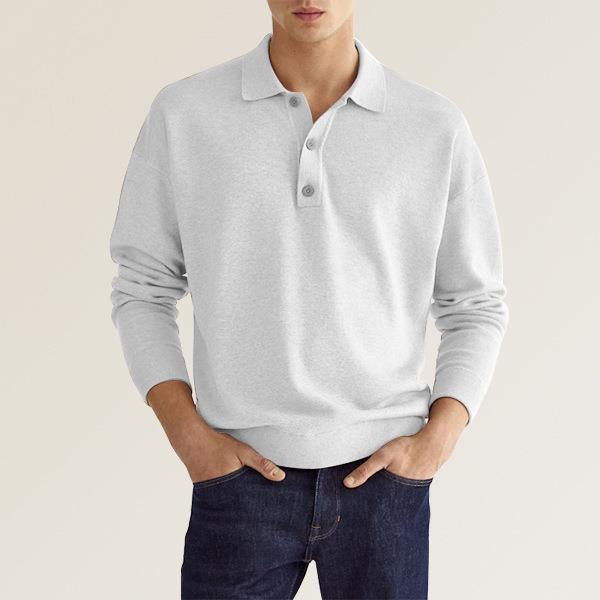 Elegant polo for men in breathable cotton blend with button placket Lune London