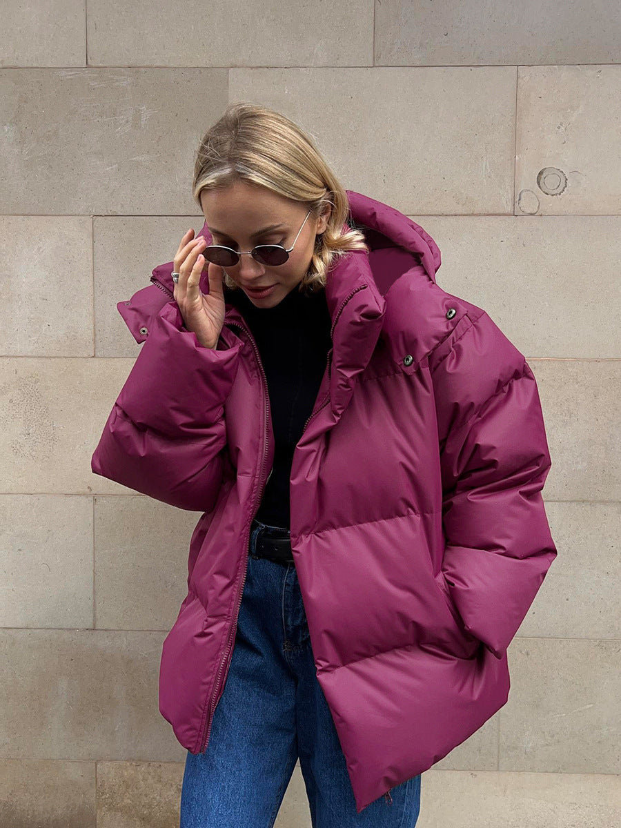 Sporty winter jacket for women with high collar and oversized fit Lune London