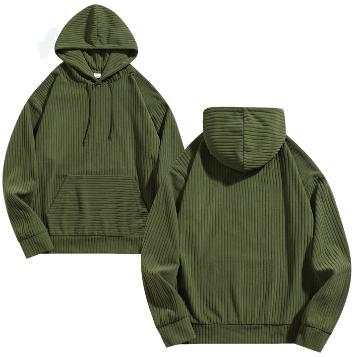 Casual hooded sweatshirt for men with ribbed design and practical pockets Lune London